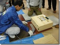 石川組合　「床材捲り機」説明会を開催